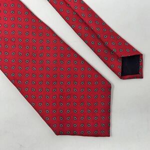 CHAPS RALPH LAUREN SILK TIE RED PAISLEY PATTERN SMOOTH 3.5" X 55" VINTAGE